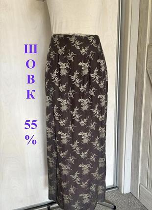Довга  спідниця жакард вінтаж  monsoon шовк 55% silk