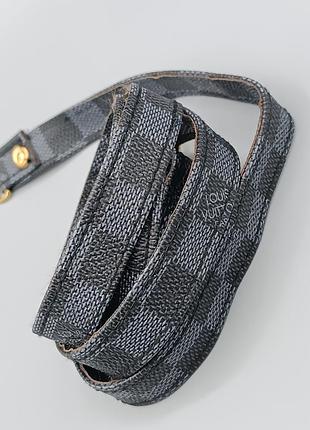 Чорно-сірий ремінець для сумки louis vuitton