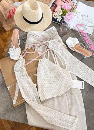 Класний ажурний топ bershka🤍😍