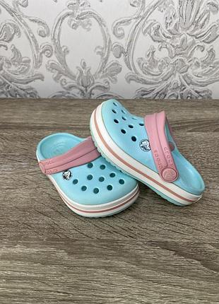 Crocs c5 (12,5 см), дитячі крокси для дівчинки, блакитні