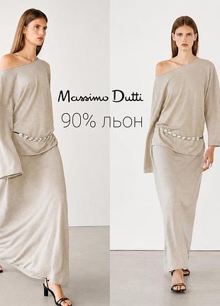 Massimo dutti тонкий свободный джемпер на основе льна
