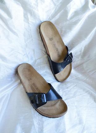 Шльопанці birkenstock madrid чорні розмір 40 устілка 26 см
