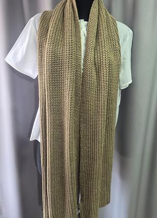 Новий золотистий шарф-палантин zara special edition з люрексом
