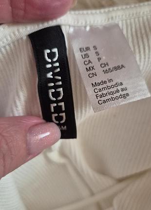 Белое мини платье в рубчик h&amp;m 4