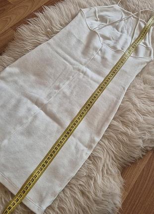 Белое мини платье в рубчик h&amp;m 5