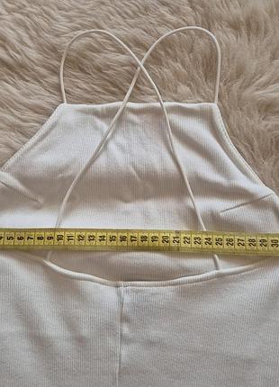 Белое мини платье в рубчик h&amp;m 6