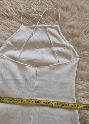 Белое мини платье в рубчик h&amp;m 7