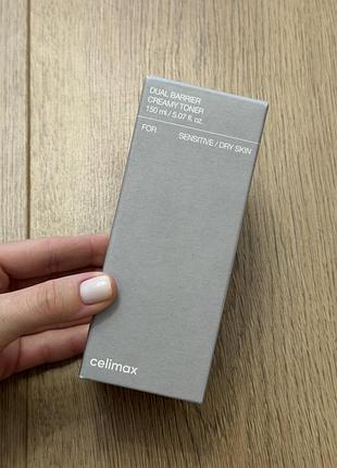Відновлювальний кремовий тонер celimax dual barrier creamy toner об'ємом 150 мл.