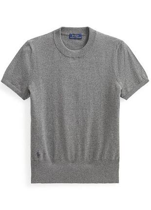 Серый трикотажный джемпер-футболка polo ralph lauren