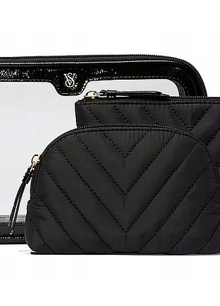 Victoria’s secret 3-piece makeup bag / victoria’s secret набір косметичок | оригінал | one size