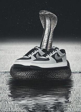 Nike air force 1 (38) 24.5см silver snake 3m женские кеды кроссовки