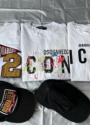 Лот брендових речей dsquared2 / футболки та кепки dsquared icon