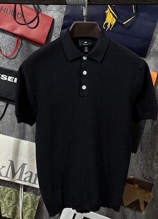Футболка чоловіча поло h&m regular fit чорний m