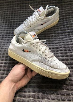 Nike court (38.5) 24.5см vintage prm кроссовки жаснее кожуна белые кед