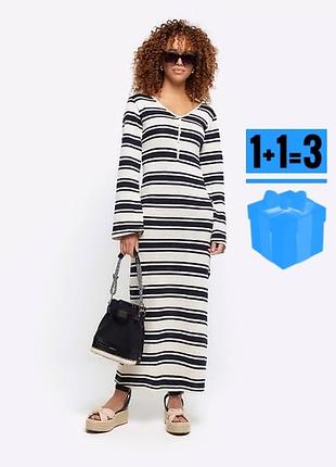 Вʼязана довга сукня у смужку river island 12 поліестер бавовна
