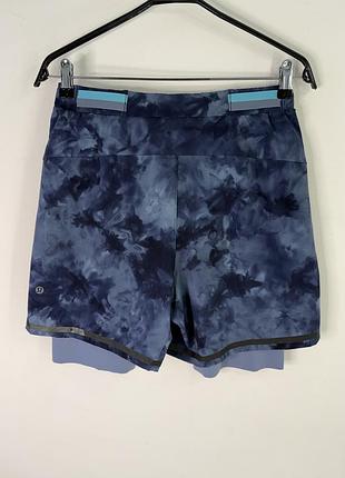 Lululemon lab surge short 6” lined tie dye river blue classic navy mens shorts m size
