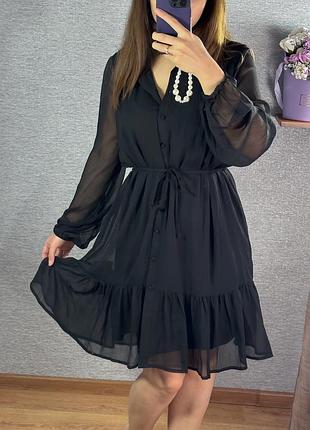 Сукня vero moda на ґудзиках, з поясом, чорна