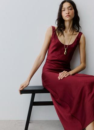 Сатинова сукня довга h&m атлас
