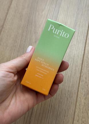 Purito seoul daily soft touch sunscreen spf 50+ pa++++ у тревел-форматі об'ємом 15 мл.