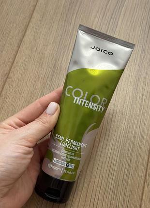 Напівперманентний пігмент прямої дії joico color intensity у відтінку limelight (яскравій неоновий світлий лайм).