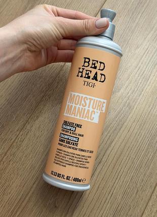 Зволожувальний безсульфатний шампунь tigi bed head moisture maniac shampoo об'ємом 400 мл.