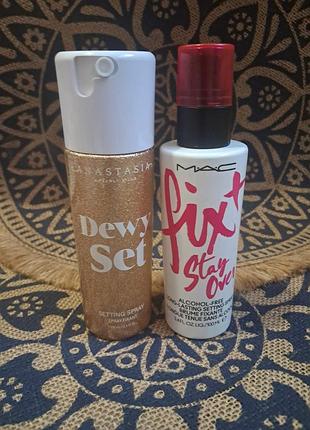 Фиксатор макияжа новые 
mac fix+ 100мл 750грн 
anastasia beverly hills dewy set 100мл 1400грн