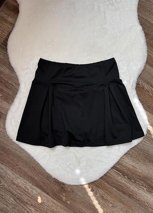 Черная теннисная юбка shein