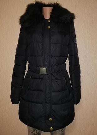 💖💖💖теплая женская удлиненная черная куртка, полупальто moda at george💖💖💖