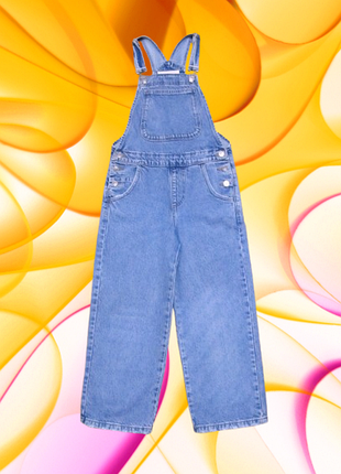 Zara kids длинный джинсовый комбинезон с широкими штанинами