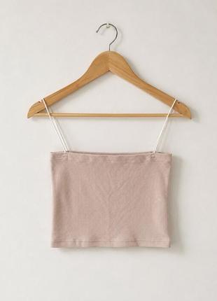 Топ бандо в рубчик zara на тонких брителях