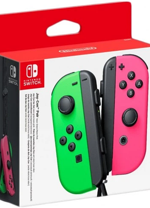 Геймпад nintendo switch joy-con controller pair neon green/neon pink joy con controller, як правий, так і лівий, завантажені повноцінним набором кнопо