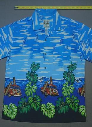Плечи 51 см steve &amp; barry's classic hawaiian size l гавайка 100% cotton пуговицы кокосовые