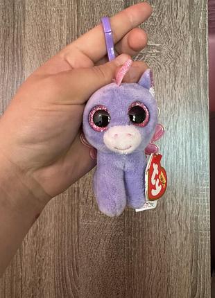 М'яка іграшка-брелок ty beanie boos athena (єдиноріг з крилами