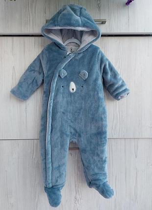 Брендовый плюшевый комбинезон mothercare для мальчика 6-9м