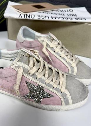 Женские розовые кеды кроссовки супер стар голден гус гуз golden goose ggdb super star