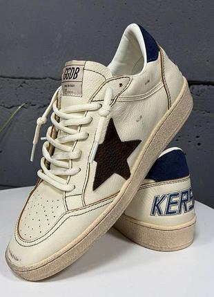 Мужские бежевые кеды кроссовки голден гус гуз golden goose ggdb deluxe brand ball star