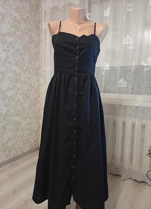 Женское платье сарафан из натуральной ткани льна и коттона, h&amp;m
