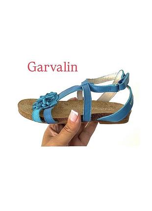 Нові з бірками босоніжки для дівчинки garvalin (152650, натуральна шкіра,бірюза) на 30,32,33,34,35 розмір