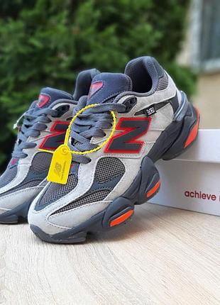Женские качественные и стильные кроссовки new balance 9060 серые с красным