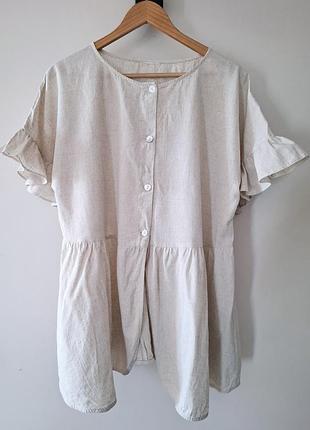 Лляна блуза у стилі babydoll ,pure ,xl