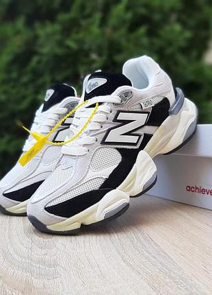 Женские качественные и стильные кроссовки new balance 9060 белые с черным