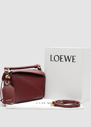 Сумка loewe mini puzzle bag burgundy