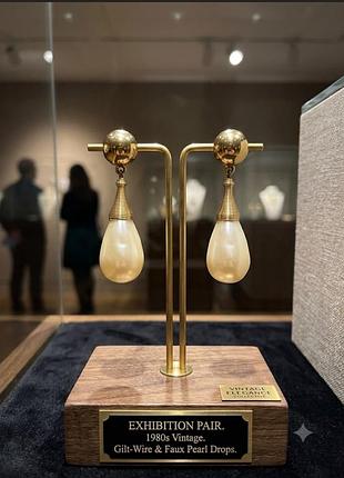 Сережки краплі, вінтажні сережки перлини, серьги