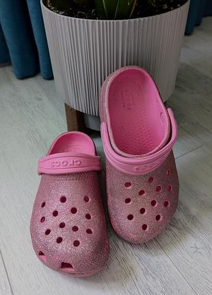 Crocs оригинал с блестками девочке 28 г.