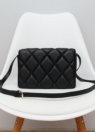 Черная стеганая сумка на одно плечо h&amp;m