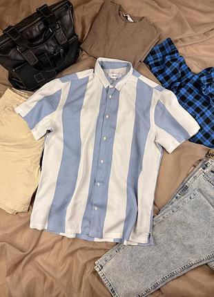 Брендова стильна сорочка bershka🤍🩵