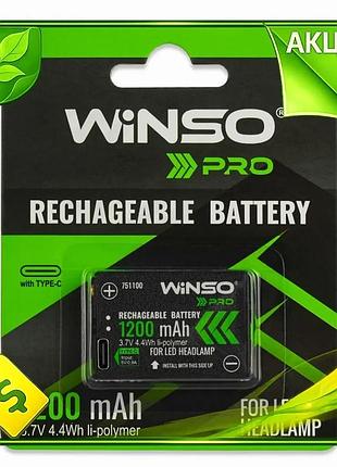 Ve аккумулятор winso li-ion 1200mah new version для налобных фонарей зарядное устройство для фонарей б n6w_ver