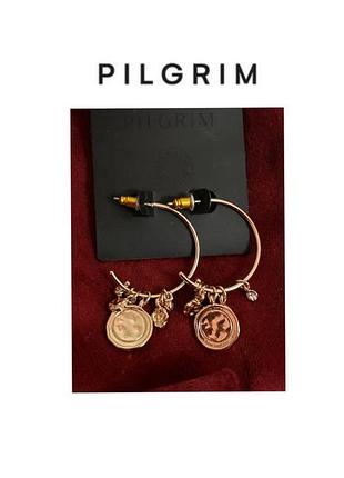 Pilgrim сережки данія позолота  стрази