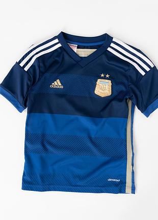 Дитяча, футбольна футболка adidas argentina синього кольору, виконана з легкої, функціональної тканини із технологією climacool, яка сприяє ефективній