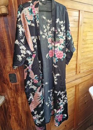 Атласный халат халатик кимоно singapore silk collection
